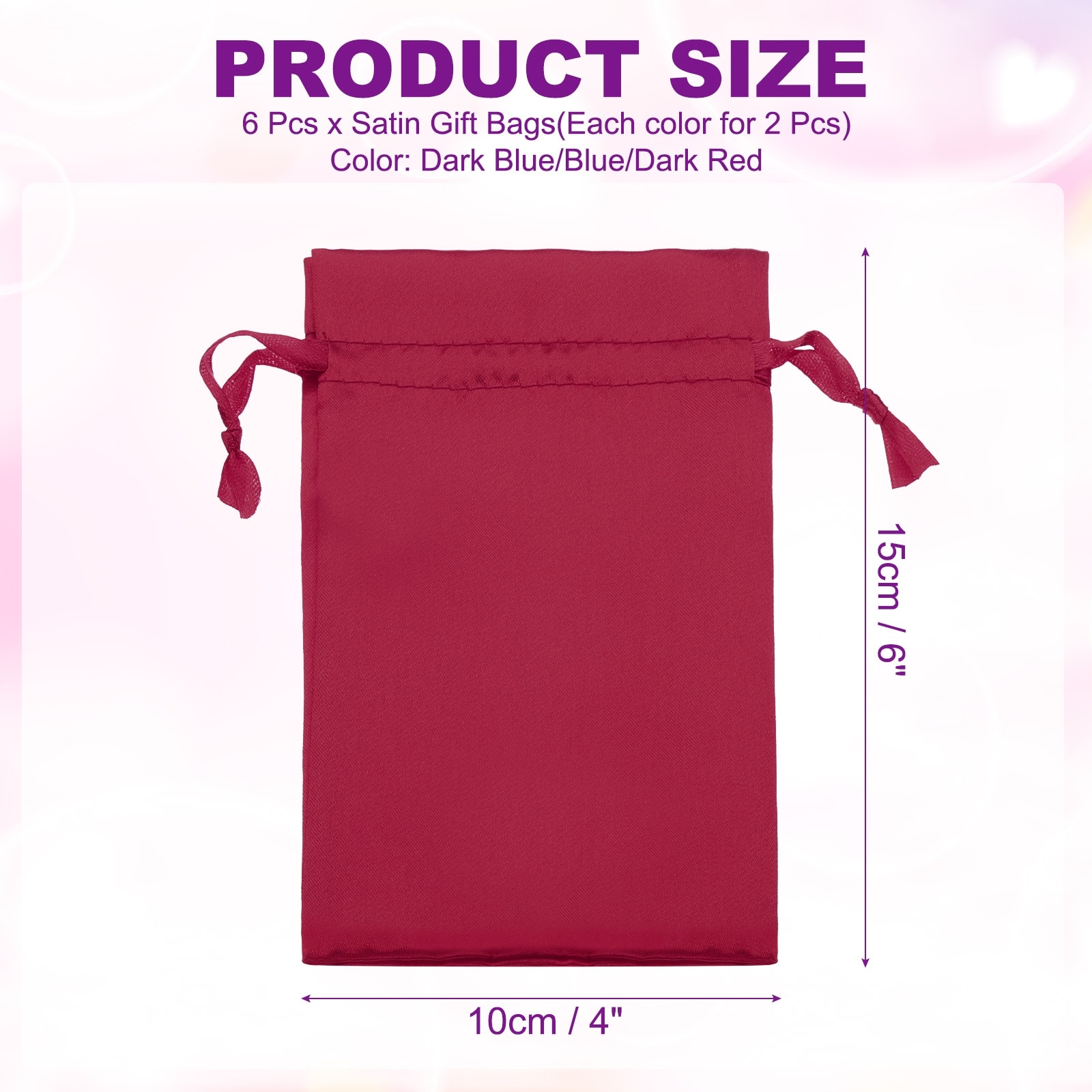 Satin Gift Bag Drawstring - 6 x 4 Inch