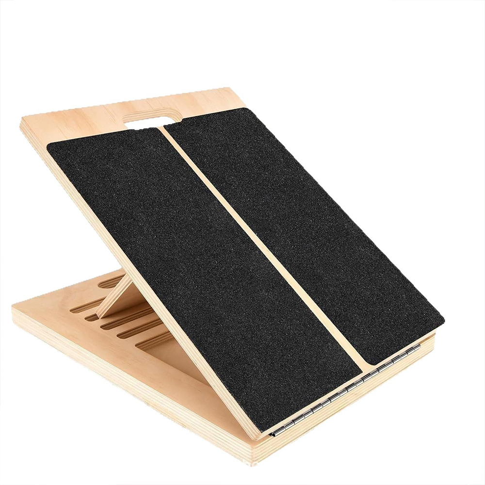 Adjustable Foldable Wooden Incline Board For Calf Ankle Stretching, Yoga Pilates Equipment For Home Gym Balance Training Adjustable Foldable Wooden Incline Board For Calf Ankle Stretching, Yoga Pilates Equipment For Home Gym Balance Training