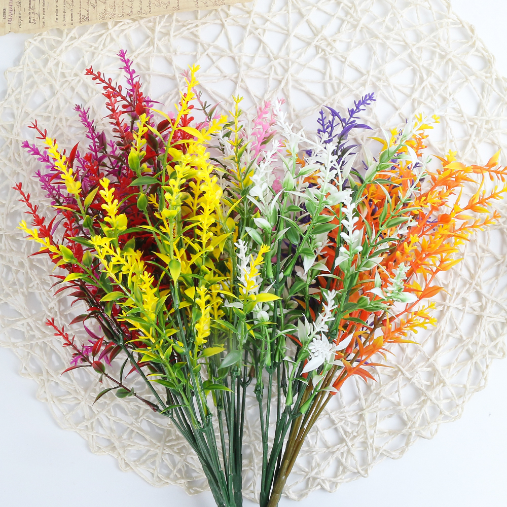 Wedding Home Garden Lavender Fake Plant Artificial Flower Photography Props Household Products Bridal Bouquet yellow