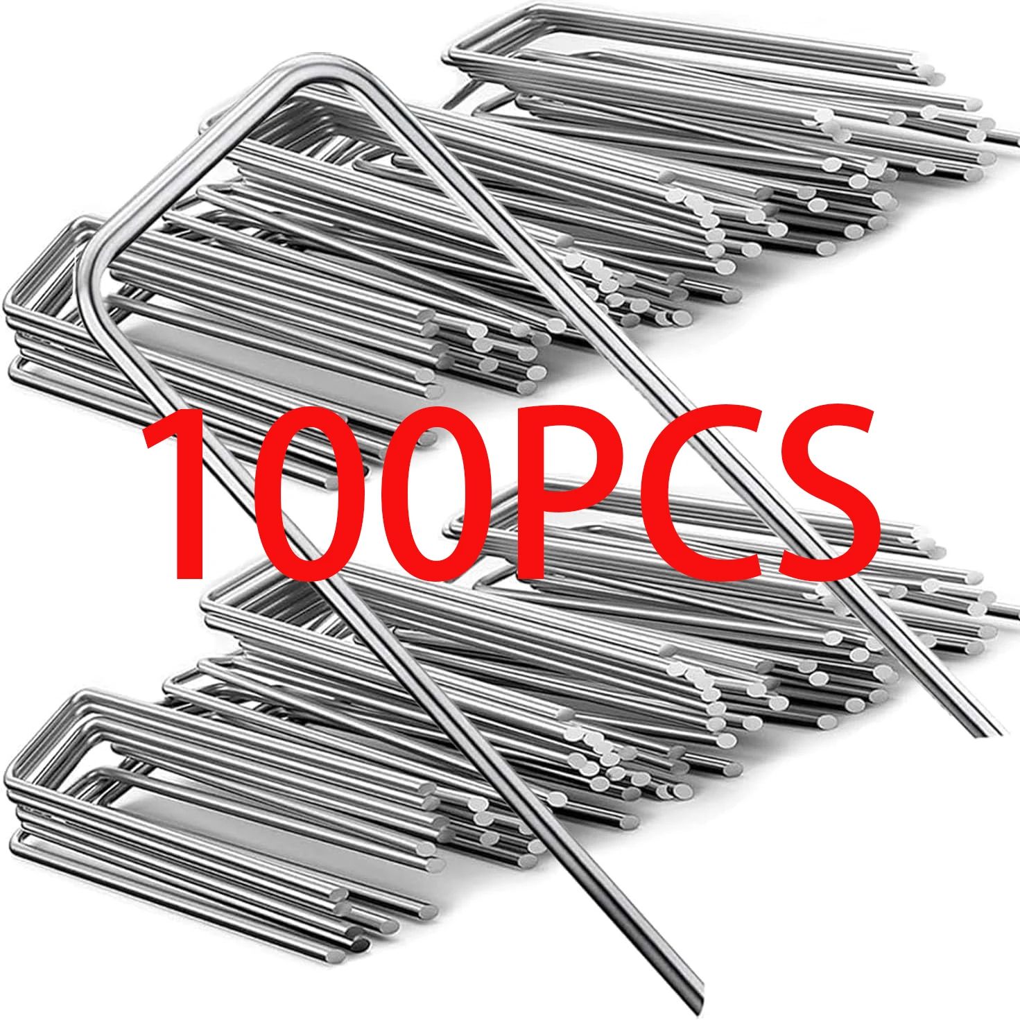 U Type Galvanized Turf Staples Landscape Sod Pins For Securing Artificial Grass & Garden Fencing 2.5 X 40 X 100mm 10 Pcs