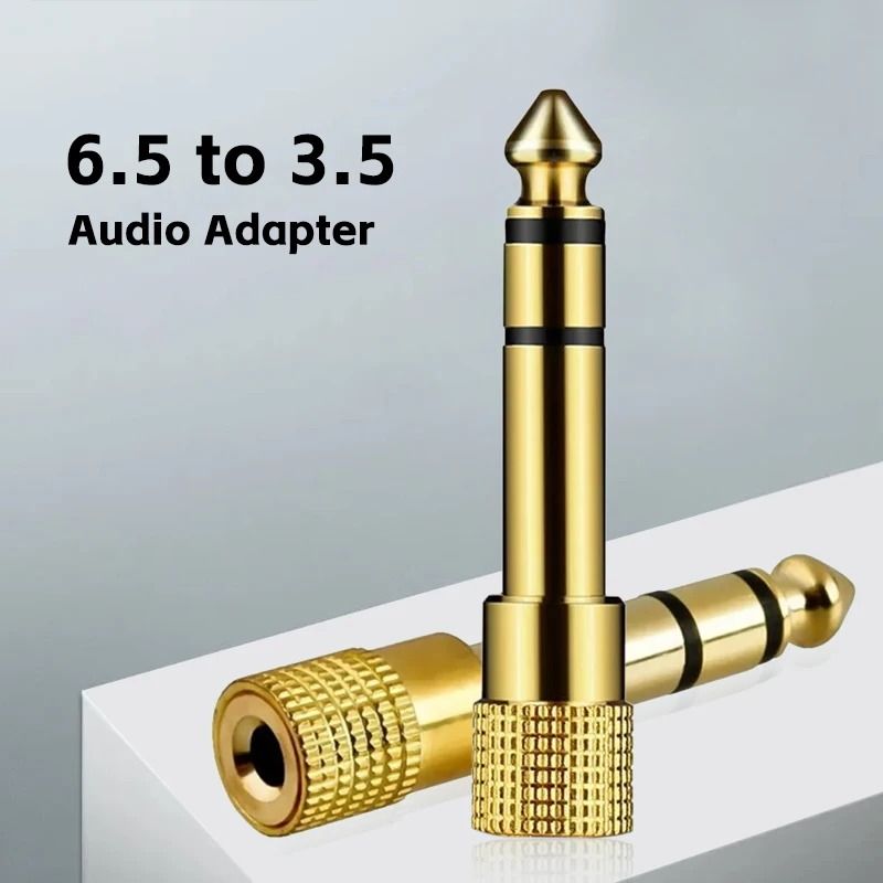 6.35mm Male To 3.5mm Female Audio Adapter Gold Plated AUX Connector 6.35mm Male To 3.5mm Female Audio Adapter Gold Plated AUX Connector