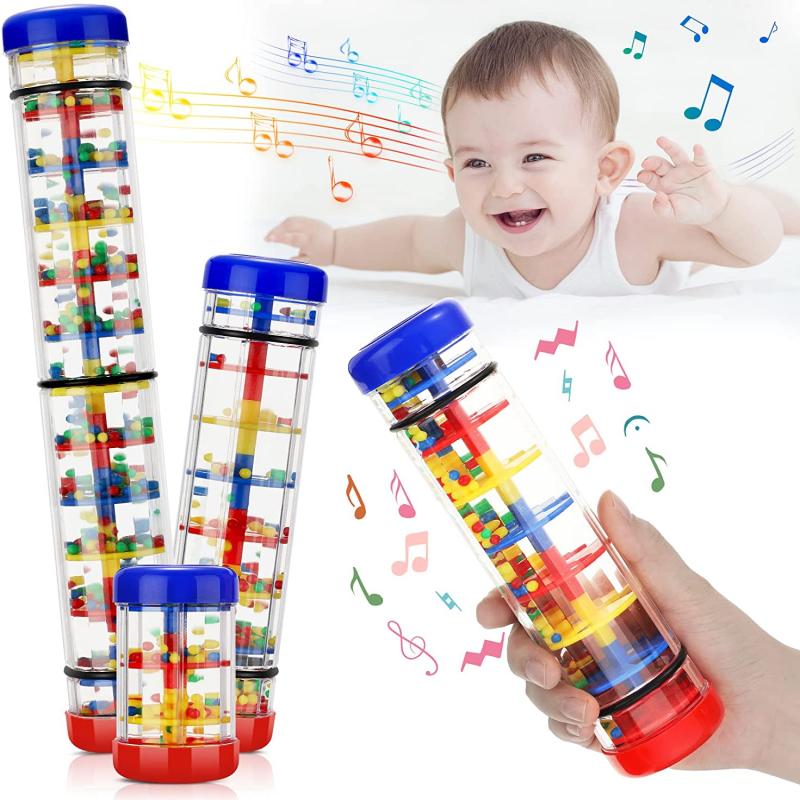 Rainstick Musical Instrument For Babies, Sensory Developmental Rain Stick Shaker Toy round