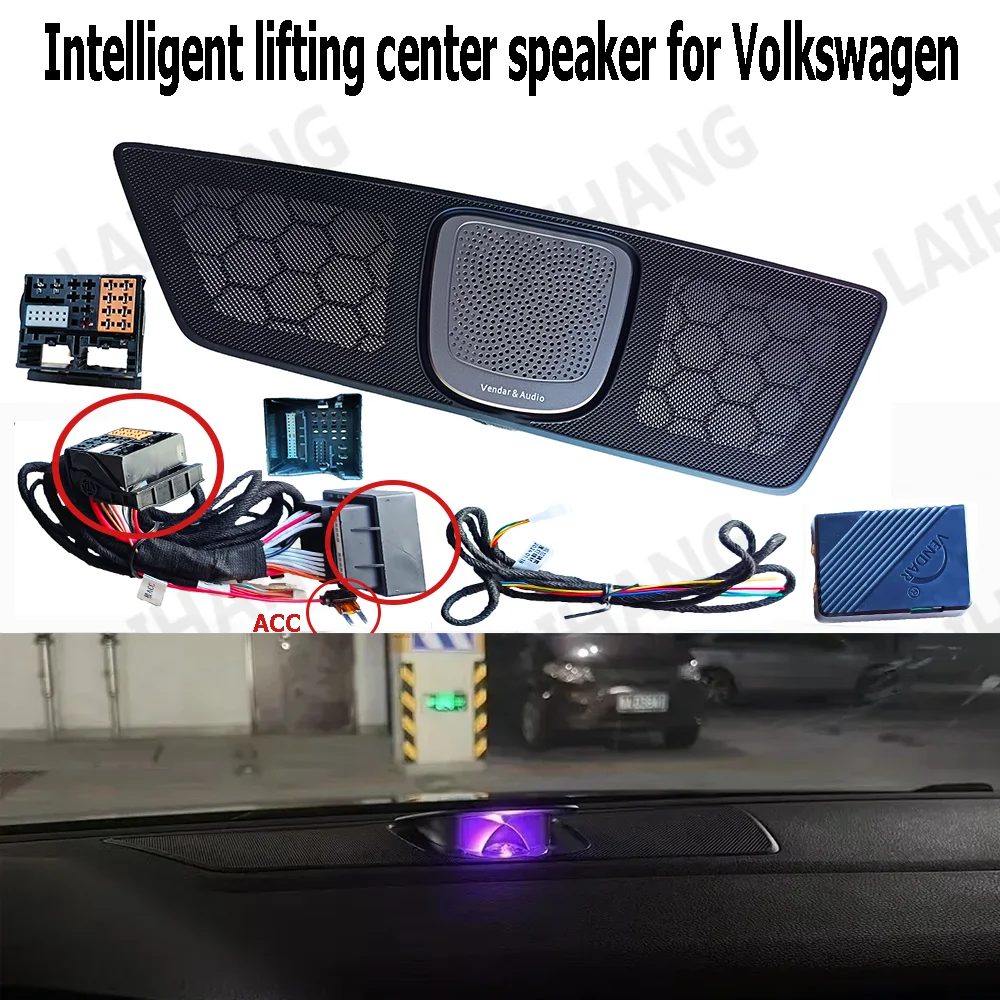 Auto Center Dashboard Hebe Lautsprecher Für VW Volkswagen Magotan CC Tiguan Tayron Lautsprecher Umgebungs LED Beleuchtung Auto Audio Refit Image