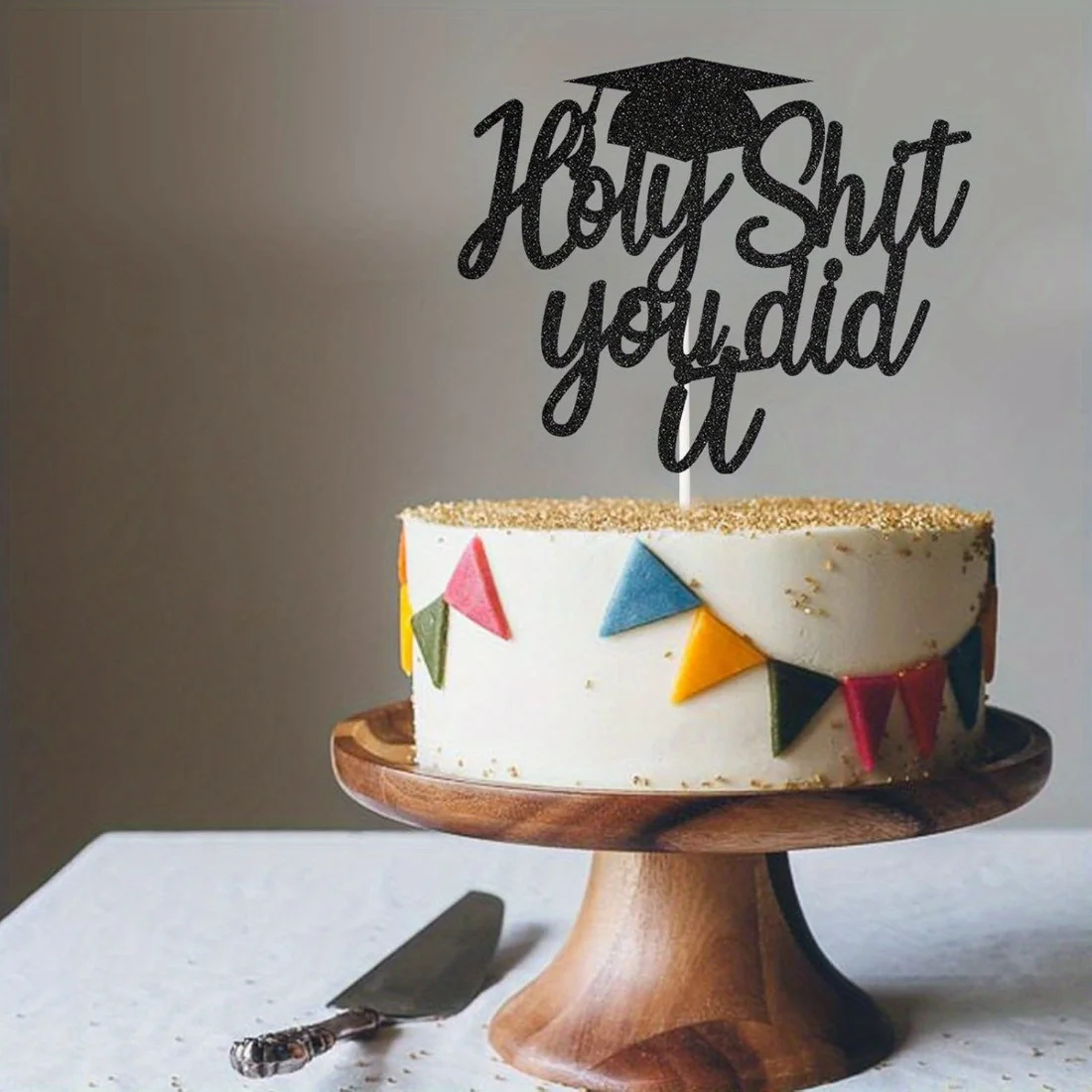 1 Stück Holy Shit You Did It Grad Cake Topper, 2025 Senior High School Graduation Cake Decor Image
