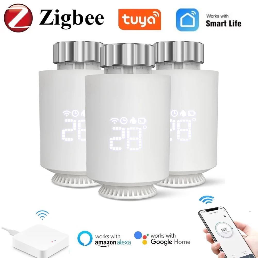 Tuya ZigBee Heizkörper Antrieb Thermostat Smart TRV Thermostat Ventil Temperatur Controller Unterstützung Alexa Google Home TRV06 Image