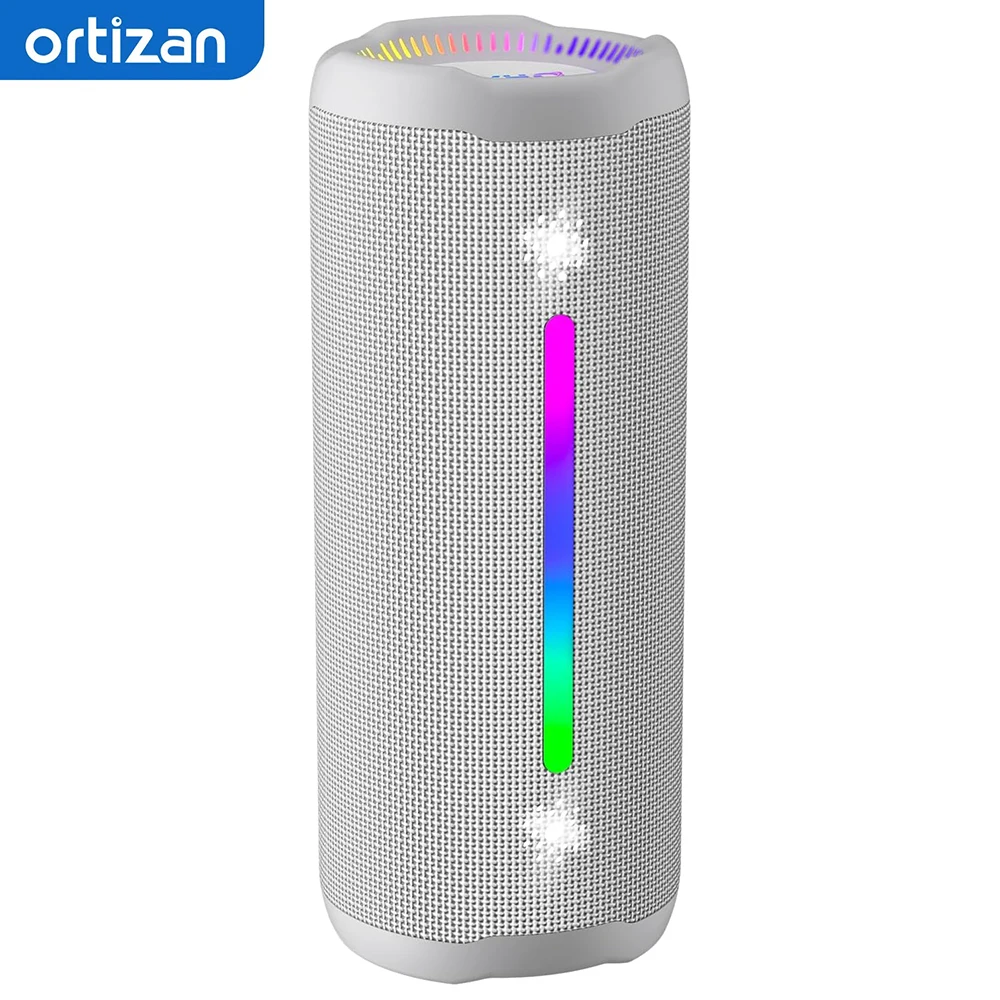 Bluetooth-Lautsprecher, tragbare Lautsprecher mit immersivem Audio, LED-Leuchten, 24-Stunden-Spielzeit, Bluetooth 5.3, unterstützt TWS TF USB, wasserdicht Image