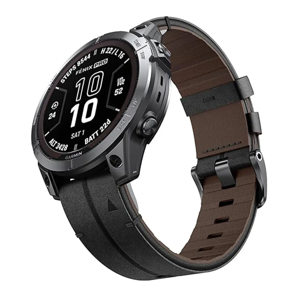 22mm 26mm Echtes Leder Armband Für Garmin Fenix 7X6 PRO 5 3 Strap Für Garmin Tactix 7 AMOLED Delta Bravo band QuickFit Image