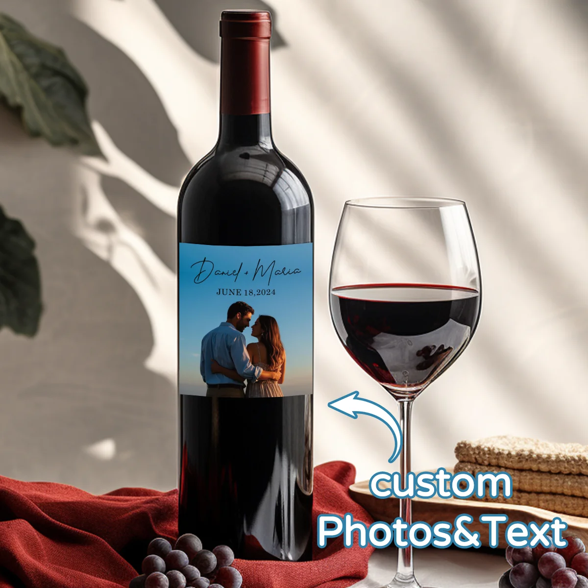 30 etichette per vino personalizzate, etichette impermeabili, foto personalizzate, etichette per vino, proposte di matrimonio, regali di fidanzamento
