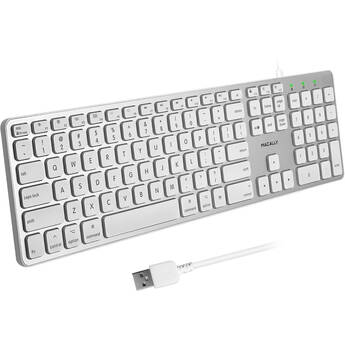Macally Full-Size Wired Backlit Keyboard for Mac (Aluminum) BLSLIMKEYPROA
