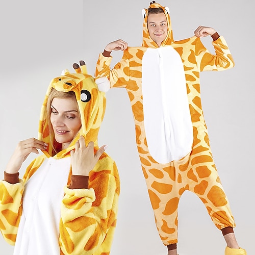 Karneval Patchwork Gruppenkostüm Onesie-Kostüm Karnevalskostüm Giraffe Pyjamas-Einteiler Kigurumi-Pyjamas Schlafanzug Lustiges Kostüm Für Erwachsene Männer und Frauen Weihnachten Karneval Neujahr Image