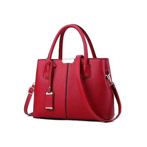 Damenhandtasche aus Kunstleder mit verstellbarem Riemen, in verschiedenen Farben und Tragevarianten erhältlich – perfekt für Arbeit, Freizeit und Alltag.