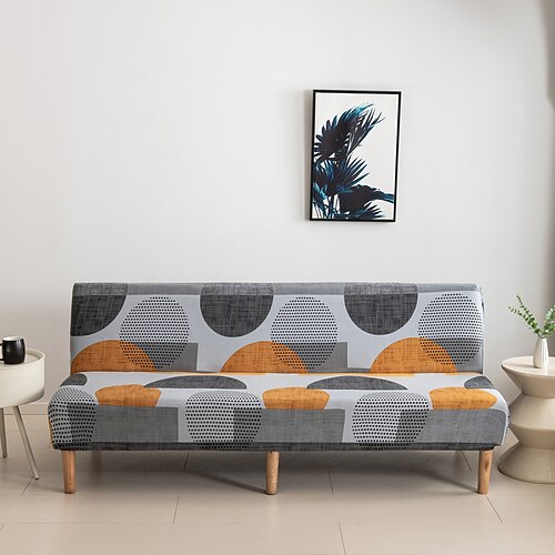 3 verschiedene Größen bedruckter Stoff Stretch-Sofabezug, Überzug für armlose Sofas, elastischer Bankbezug, Neujahrsdeko-Schutz Image