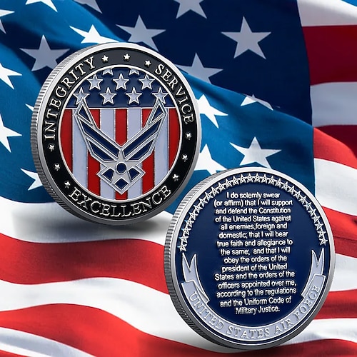 US-Luftwaffe Gedenkmünze – 250. Jubiläums Herausforderung Münze Amerikanischer Adler Militärsammlerstück doppelseitige Metall Souvenir für Veteranen patriotisches Geschenk Semiquincentennial Image