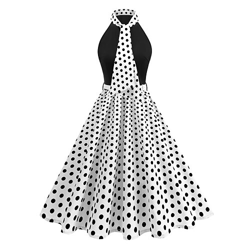 1950er Retro Vintage Rockabilly Swing-Kleid Tupfen Kostüm Damen Festkleidung Neujahr Erwachsene Kleid Image