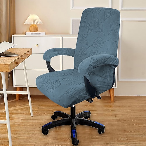 3-teiliges Set Bürostuhlbezüge, ganzjährig tragbar, modern, elastisch, mit Blattjacquardmuster, maschinenwaschbar Image