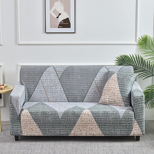 Stretch-Sofabezug mit Boho-Print, staubdicht, strapazierfähig, superweicher Stoff, inklusive kostenlosem Nackenrollebezug für Sessel, Zweisitzer, 3-Sitzer und 4-Sitzer. Image