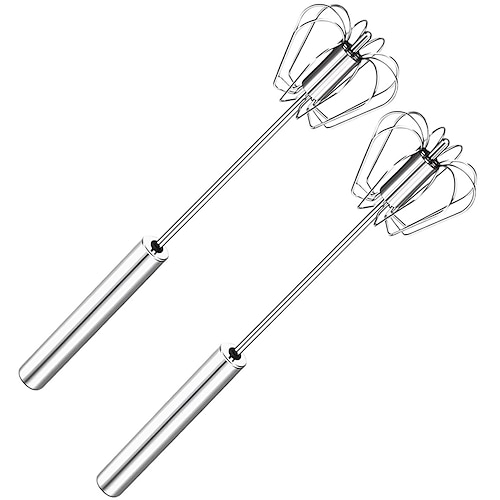 Eierbesen aus Edelstahl, Handrührgerät mit Drehfunktion, vielseitiger Milchaufschäumer, Handmixer mit Rührfunktion zum Mischen, Schlagen und Rühren. Rühren (33 cm/13 Zoll) Image