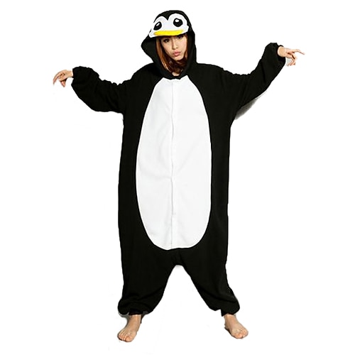 Karnevalskostüm Tier Pinguin Zeichentrick Karneval Kigurumi-Pyjamas Ausgefallene Kostüme Onesie-Kostüm Warm Schlafanzug Lustiges Kostüm Erwachsene Unisex Männer und Frauen Halloween Karneval Leistung Image