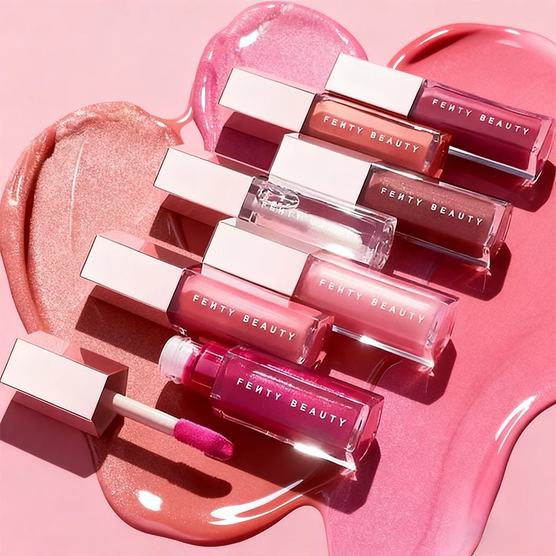 Fenty Beauty Lucidalabbra trasparente Multicolor Umidificante Shine Glitter Lip Plumper Trucco Principiante Rossetto liquido Cosmetici per il trucco