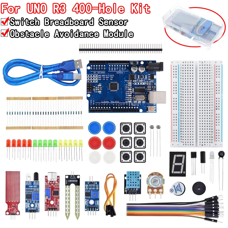 Basic Starter Kit für Arduino Uno Set R3 DIY Kit – R3 Board/Breadboard + Einzelhandelsverpackung Image