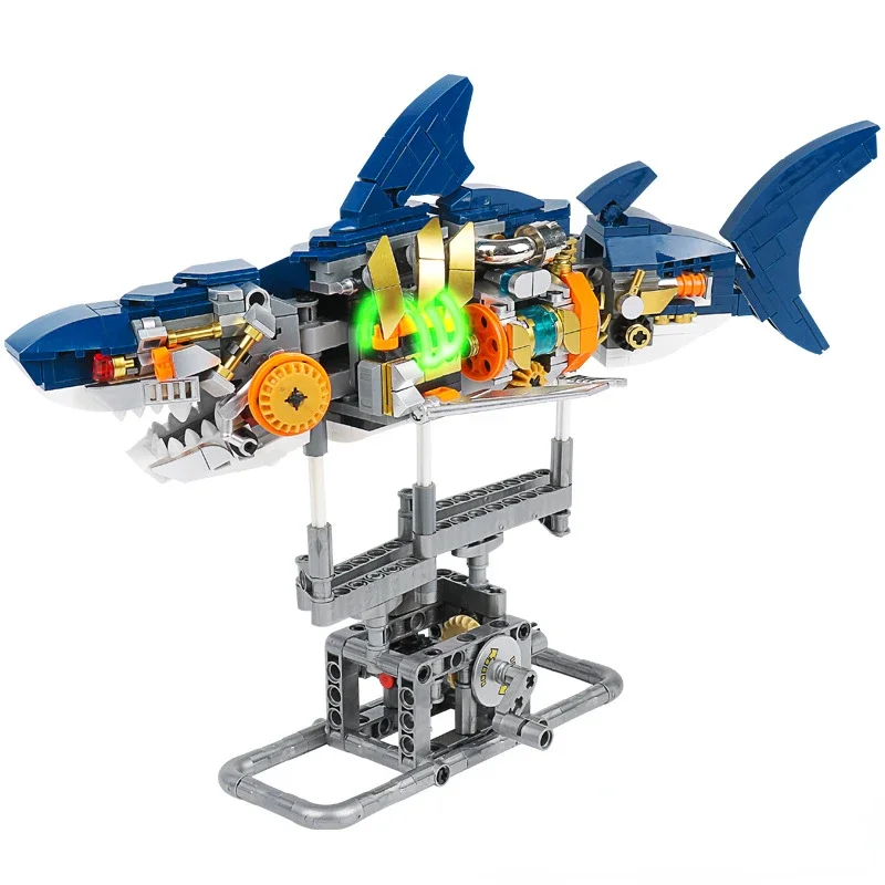 Mechanische Hai-Bausteine, innovatives Design, inspirieren Phantasie Spielzeit Image