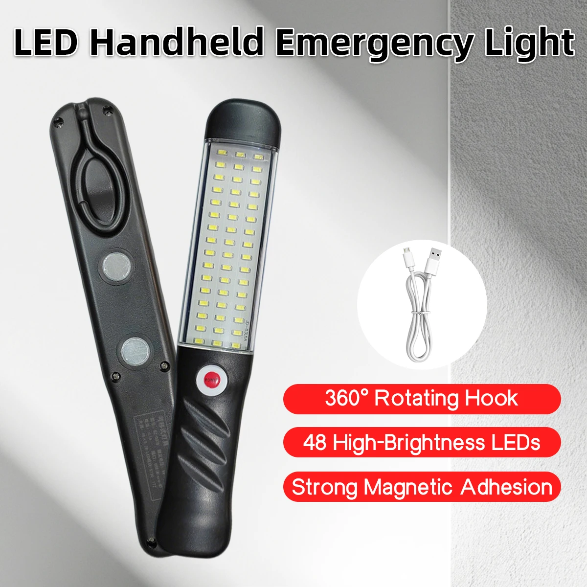 Multifunktions-Arbeitsleuchte mit hoher Helligkeit, wiederaufladbar über USB, geeignet für Notfälle von Fahrzeugen und tägliche Wartungsszenarien