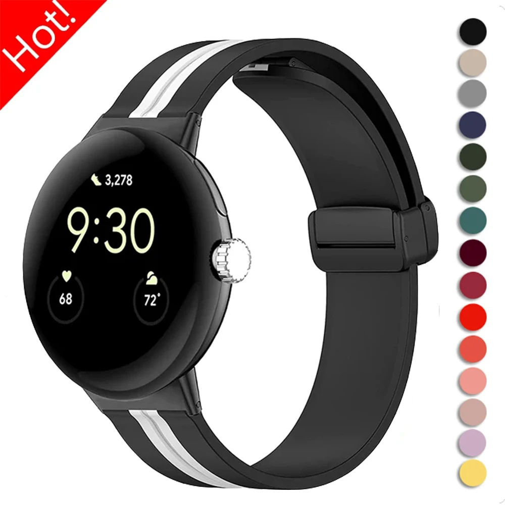 Silikon Magnetband für Google Pixel Uhr 2 Band Zubehör Soft Sport Smartwatch Silikon Armband Correa für Pixel Uhr Image