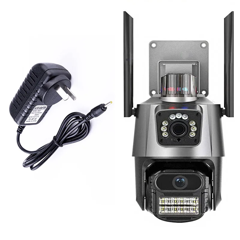 Duale Linsen-Kamera für Außenbereich mit CD-Karte, 8MP, Doppelbildschirm, WLAN-Sicherheits-IP-Kamera, Automatische Verfolgung, Kabellose CCTV-Überwachungskamera Image