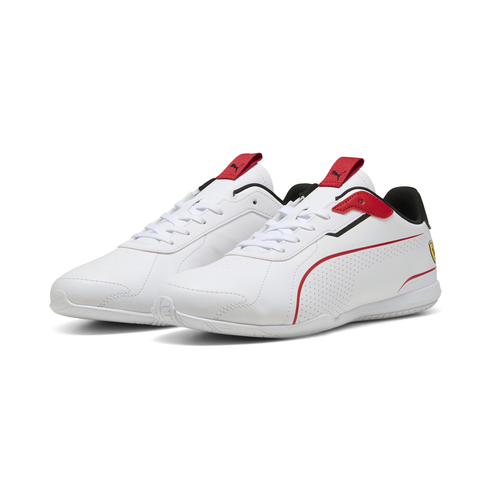 Sneaker PUMA "Scuderia Ferrari Neo Cat 3.0 Sneakers Erwachsene", Damen, Gr. 40, weiß schwarz, Obermaterial: Textil, Synthetik; Futter: Textil; Innensohle: Textil; Laufsohle: Gummi, Schuhe Sneaker