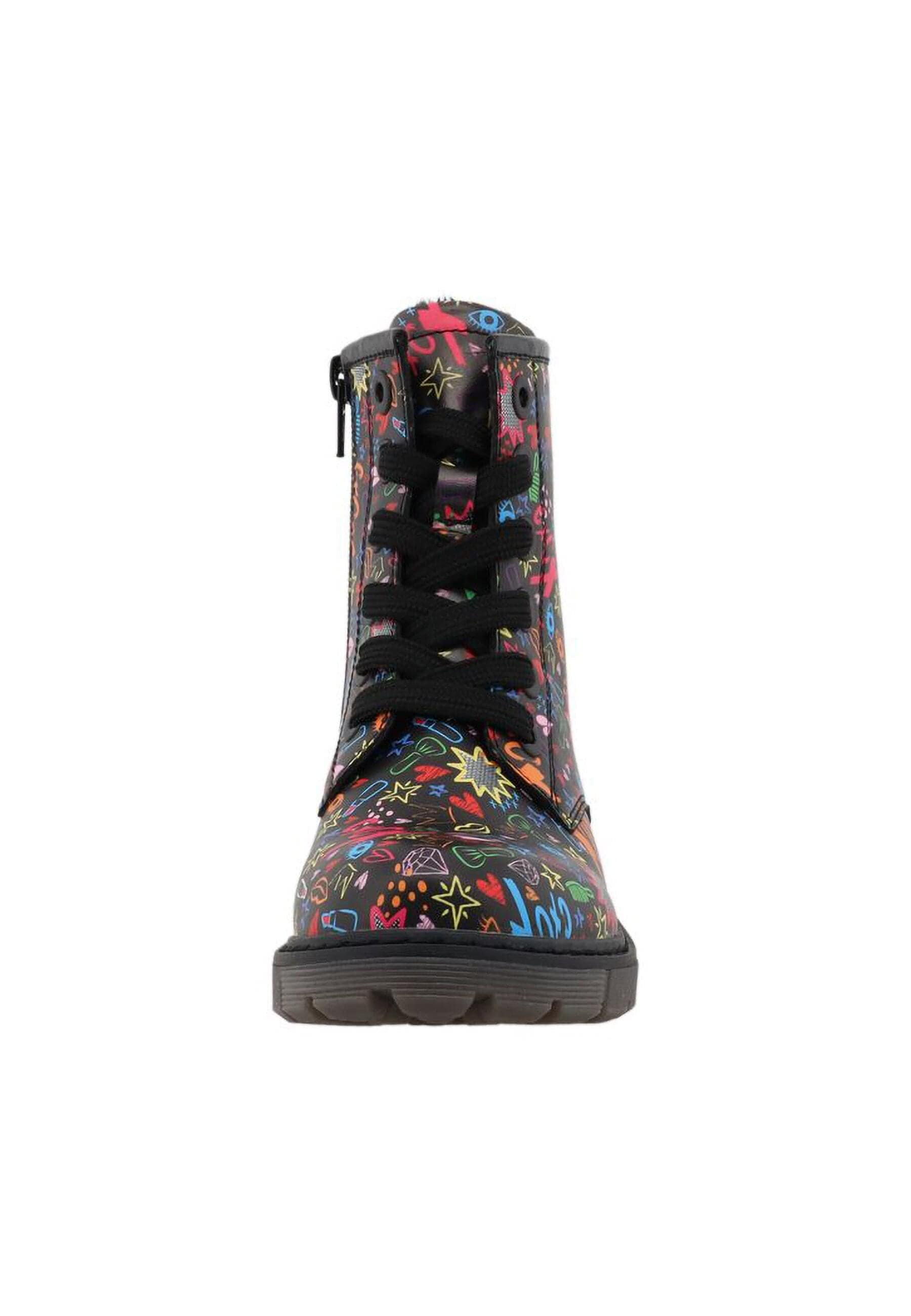 Stiefel TOM TAILOR "Tom Tailor Tall Boots", Damen, Gr. 37, schwarz multicolor, Polyurethan, Schuhe Stiefel