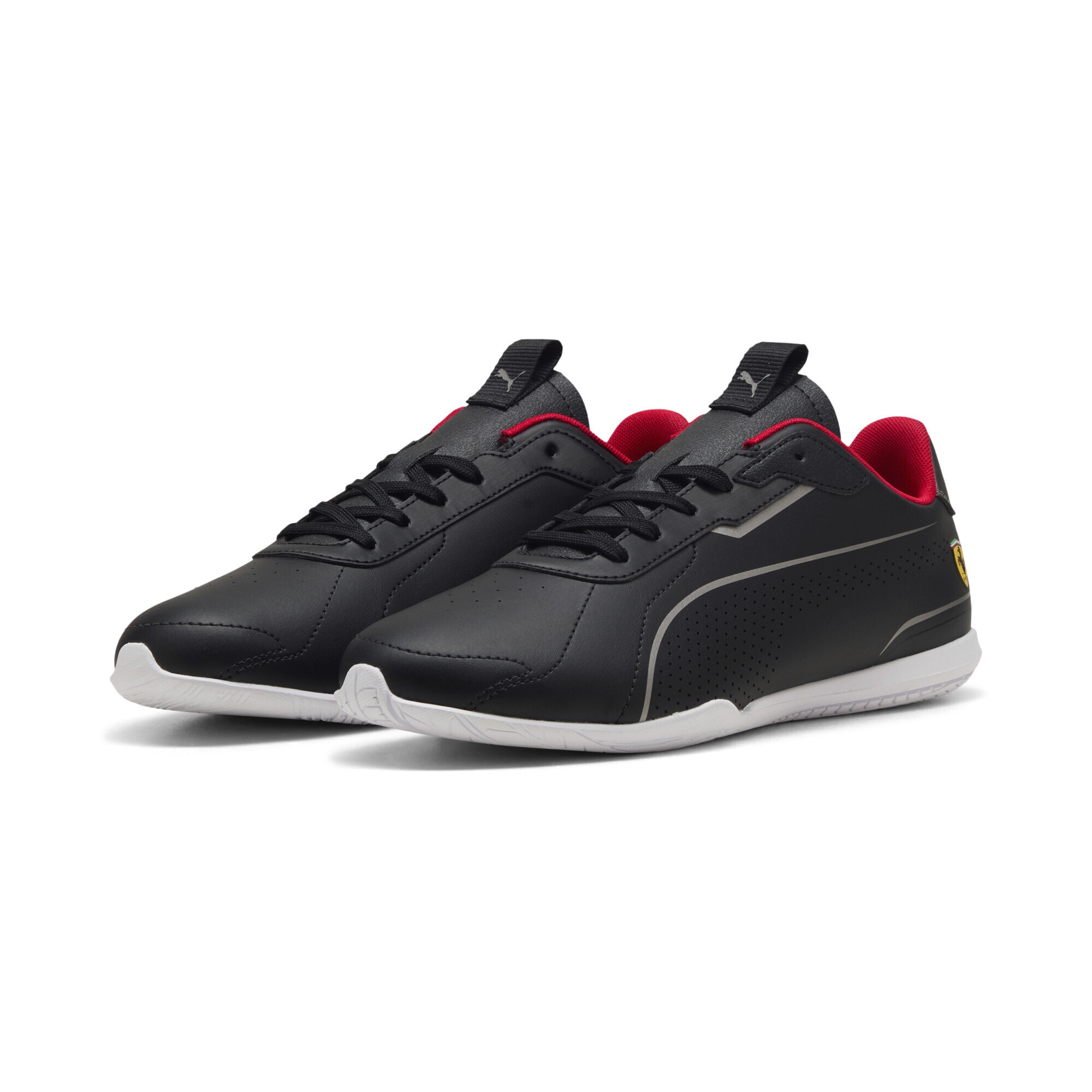 Sneaker PUMA "Scuderia Ferrari Neo Cat 3.0 Sneakers Erwachsene", Damen, Gr. 42.5, schwarz aged silber gray, Obermaterial: Textil, Synthetik; Futter: Textil; Innensohle: Textil; Laufsohle: Gummi, Schuhe Sneaker