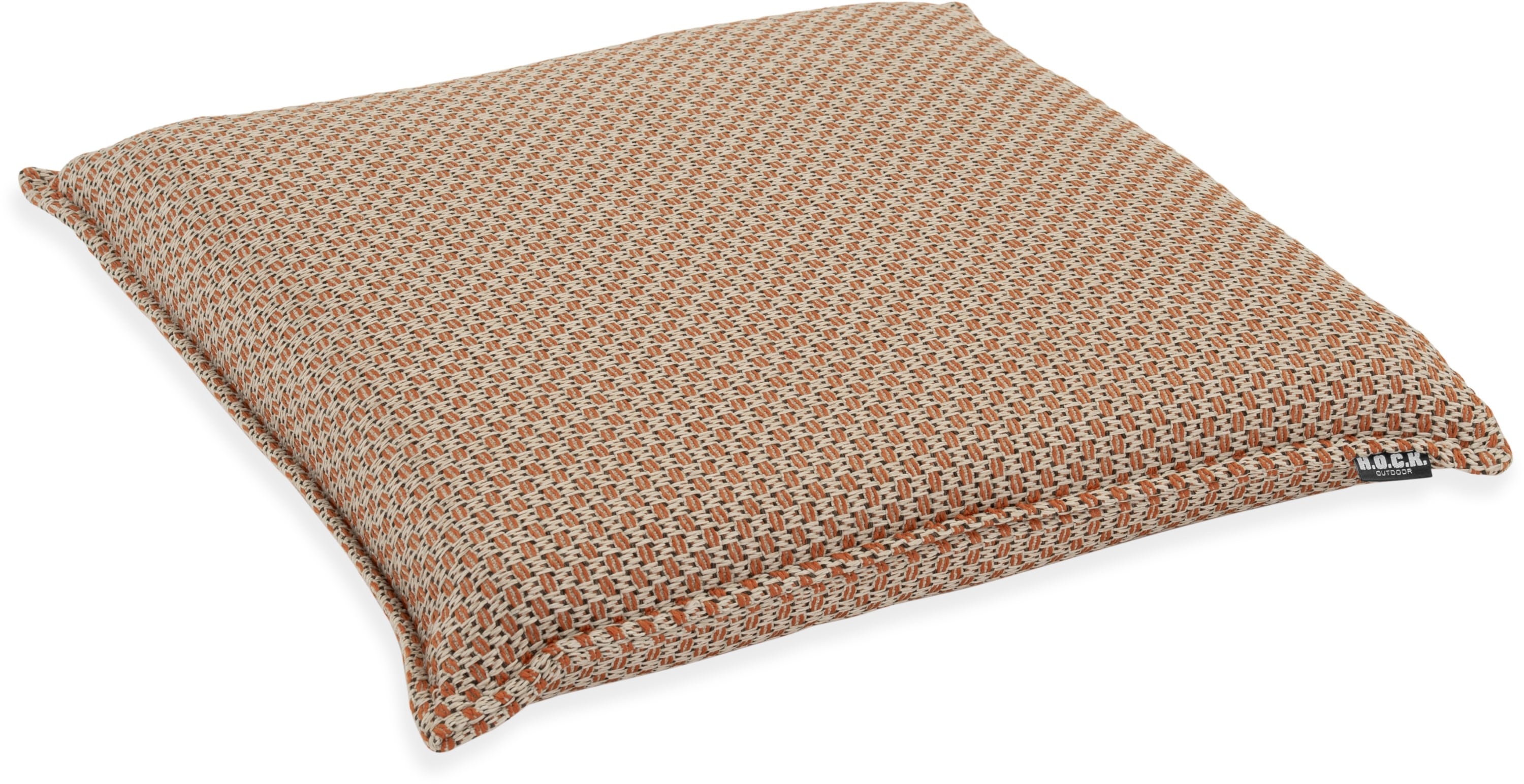 Sitzauflage H.O.C.K. "Linocea", orange, B:45cm H:6cm, Obermaterial: 100% Polypropylen, Polsterauflagen, Outdoor Sitzkissen, 40x40x6cm, Stuhlkissen, salbei mint, gemustert