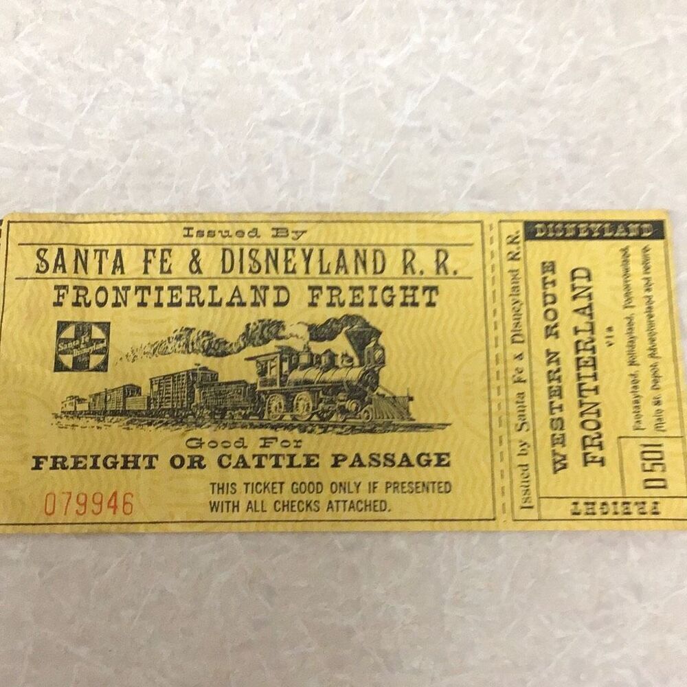 Disney Art | Disney Land 1955 Opening Year Frontierland Freight Ticket | Color: Black/Yellow | Size: Osuk