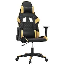 vidaXL Gaming-Stuhl mit Massagefunktion Schwarz & Golden Kunstleder Image