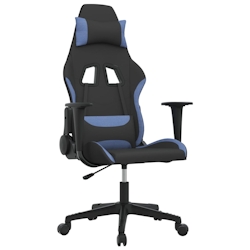 vidaXL Gaming-Stuhl Schwarz und Blau Stoff Image