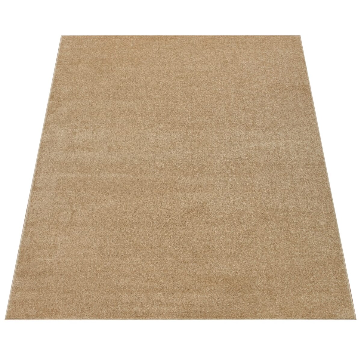 KADIMA DESIGN Waschbarer Teppich waschmaschinenwaschbar Unifarben Küche, Flur schmutzabweisend Gold Rechteckig 60x100 | 100% Polypropylen | Florhöhe: 8 mm Image