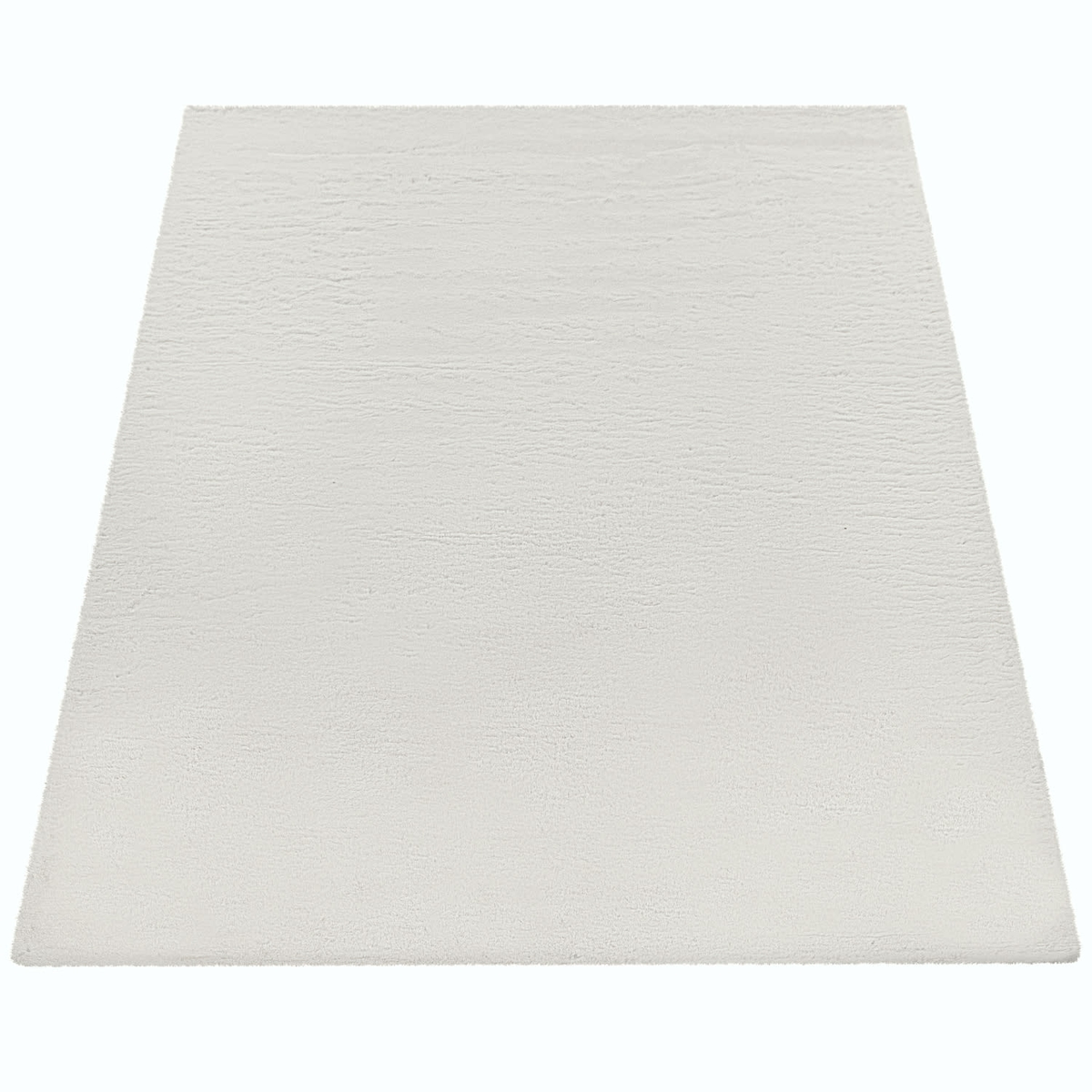 KADIMA DESIGN Hochflor Teppich Unifarben schmutzabweisend Creme Rechteckig 160x230 | 100% Polyester, Rücken aus Baumwolle | Florhöhe: 22 mm | pflegeleicht Image
