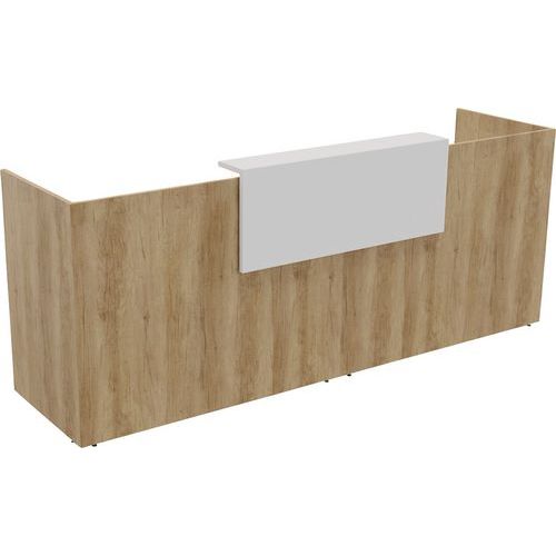 Banque D'accueil Filia + 28 M Blanc/chêne Vieilli - Buronomic