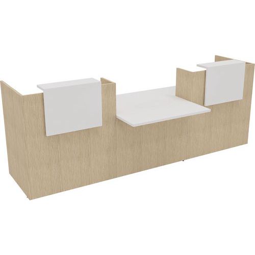 Banque D'accueil Filia + Pmr Centré 3 M Blanc/chêne Fil - Buronomic