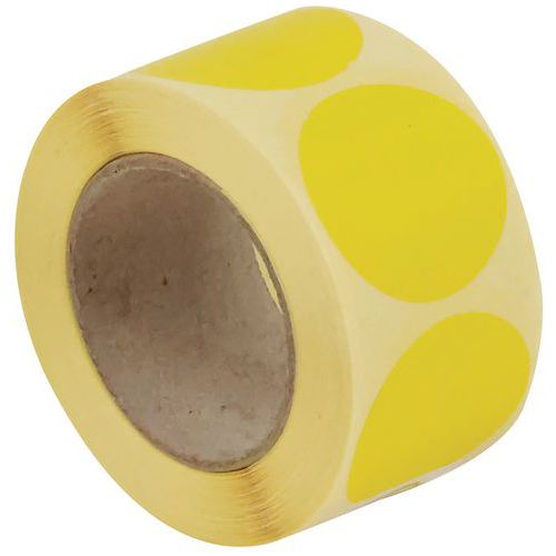 Pastille Adhésive Amovible En Rouleau Ø35mm Jaune - Manutan Expert