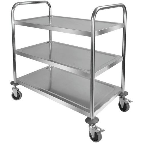 chariot en acier inoxydable 2 plateaux 710x410xh810 mm