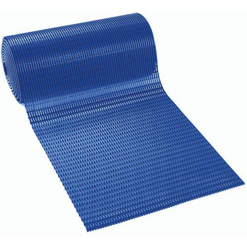 rouleau 10m caillebotis pvc souple bleu largeur 600 mm