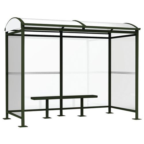 Abri Bus Bellecombe 308x160 M+banc Métal 180 M Anthracite - Manutan Expert