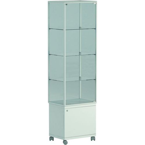 Vitrine D'exposition Déco Blanche H 180 Cm L 51 Cm Rangement - Manutan Expert