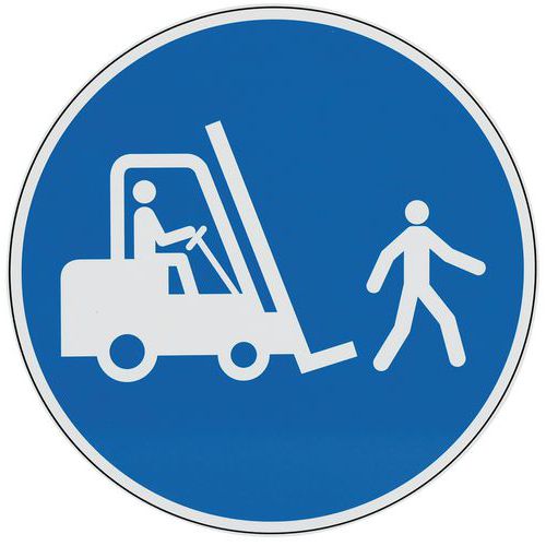 Panneau Obligation - Chariots Au Pas - Aluminium - 350 Mm - Manutan Expert
