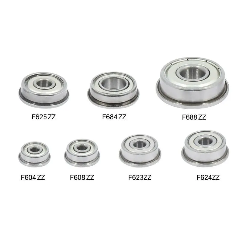 5PCS F604 bis F699 Flanschlager F607 F608 F623 F624 F625 F626 F635 F684 F688 F693 F695 F698 ZZ Z 2Z Rillenkugellager Image