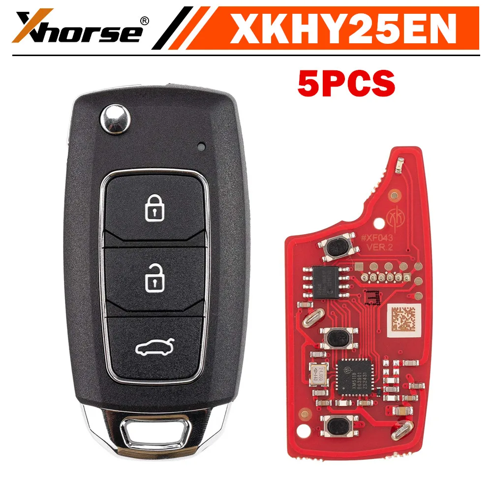 5 TEILE/LOS XHORSE XKHY25EN für Hyundai stil Wired Universal Remote Key Fob 3 Taste für VVDI Schlüssel Werkzeug Image