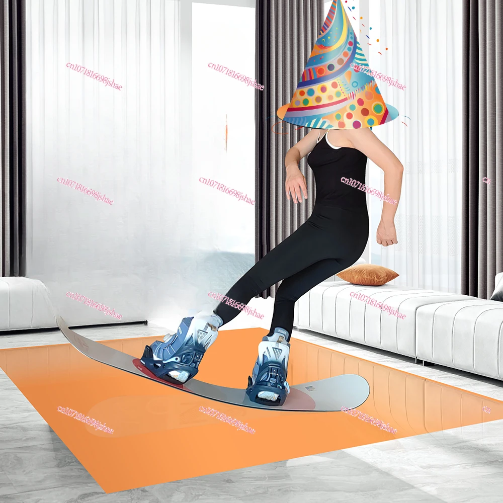 Snowboard-Übungsmatte mit flachen Blumen. Kostenloses Snowboard-Set mit flachen Blumen, Zero Basic Course Skifahren Image