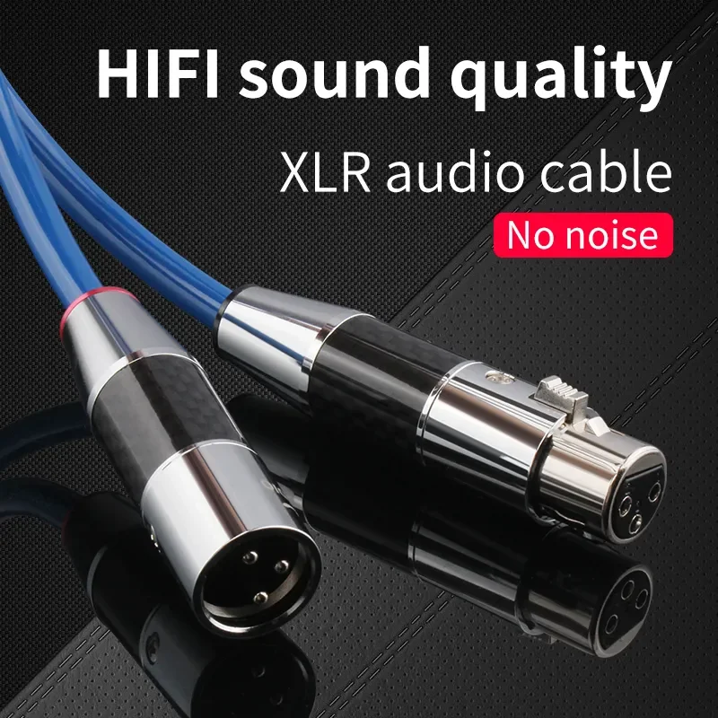 YYAUDIO Hifi XLR-Kabel, vernickelter Stecker, OCC OFC, reines Kupfer, XLR-Stecker auf Buchse, Audiokabel für Mikrofon, Mixer, Verstärker usw Image