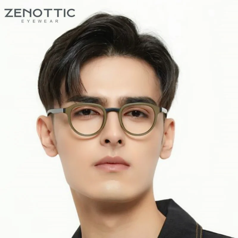 ZENOTTIC Anti Blau Licht Blockieren Lesebrille Männer Retro Runde Antiblau Rays Brille Computer Brillen Presbyopie Dioptrien Image